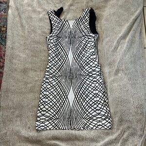Trixxi Black and White Sheath Mini Dress Scoop Neck Sleeveless